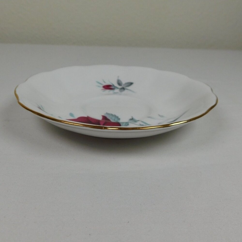 Royal Albert Sweet Romance Saucer ONLY Bone China Red Rose Gold Rim Replacement - Picture 5 of 7